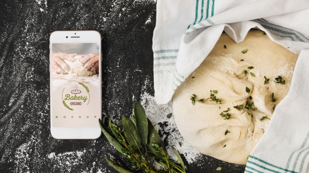 Smartphone Mockup With Bakery Concept Psd