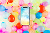 Smartphone Mockup With Balloons Psd