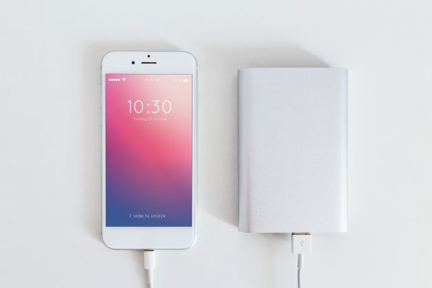 Smartphone Mockup With Charging Cable Psd
