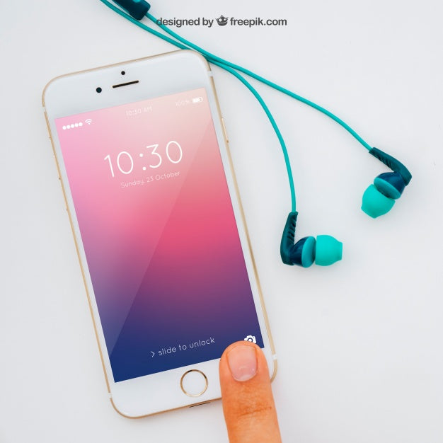 Smartphone Mockup With Finger Psd