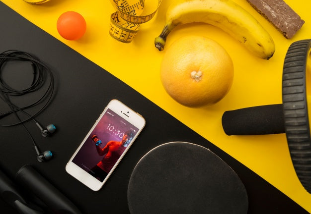 Smartphone Mockup With Fitness Concept Psd