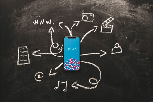 Smartphone Mockup With Internet Concept Psd