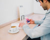 Smartphone Mockup With Man And Coffee Psd