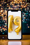 Smartphone Mockup With New Year Decoration Psd