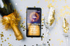 Smartphone Mockup With New Year Decoration Psd