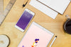 Smartphone Mockup With Office Materials On Table Psd