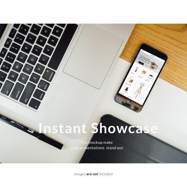 Smartphone Next To Laptop Mock Up Psd