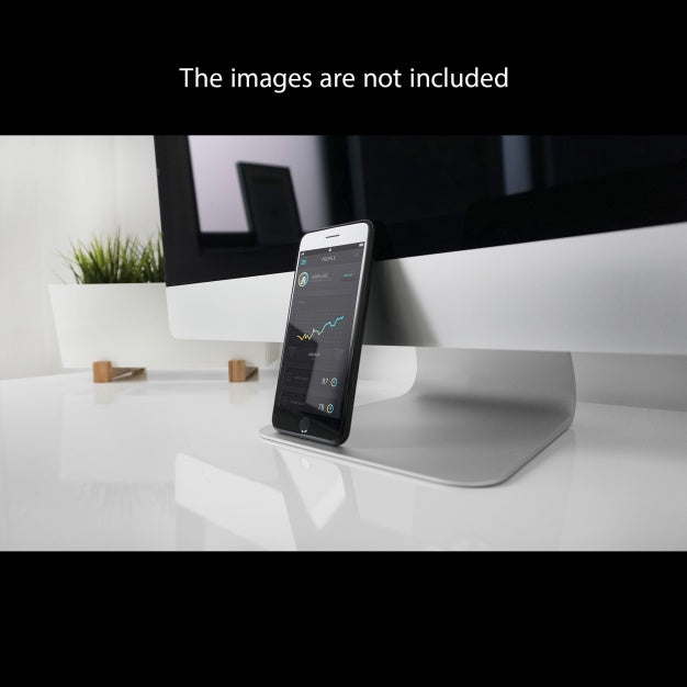 Smartphone On Computer Screen Mock Up Psd