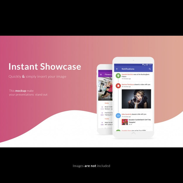 Smartphone On Pink And White Background Mock Up Psd