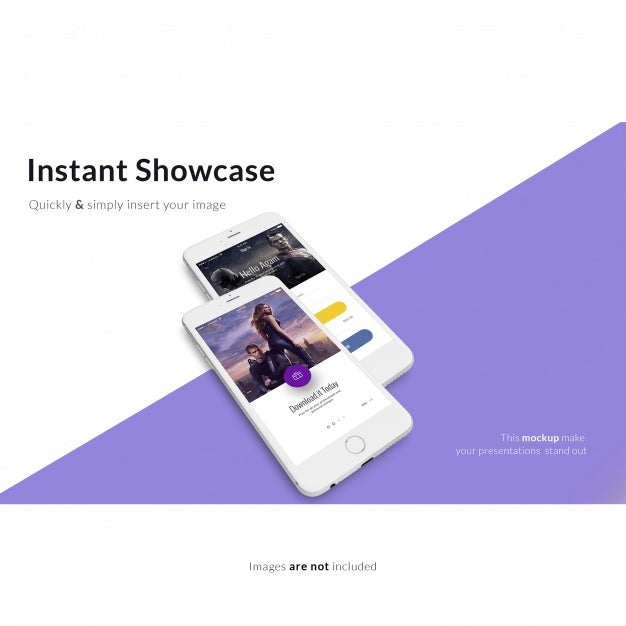 Smartphone On Purple And White Background Mock Up Psd