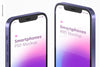 Smartphone Purple Version Mockup, Close Up Psd