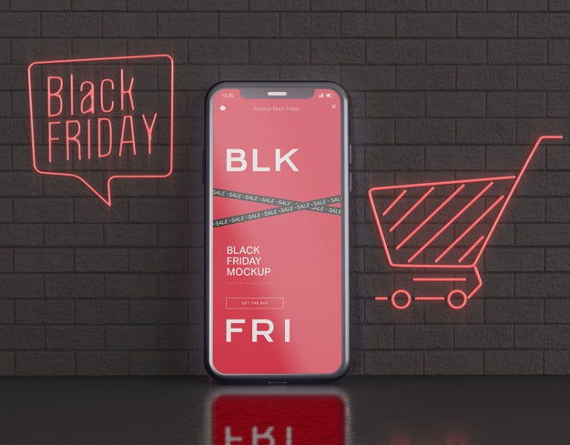 Smartphone Screen Mockup. Black Friday Concept Psd