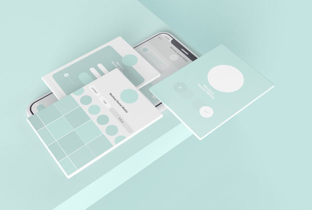 Smartphone With Social Media Screens Mockup Psd