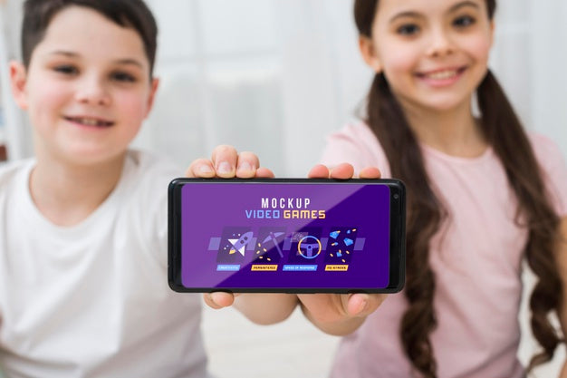 Smartphone With Video Games Psd