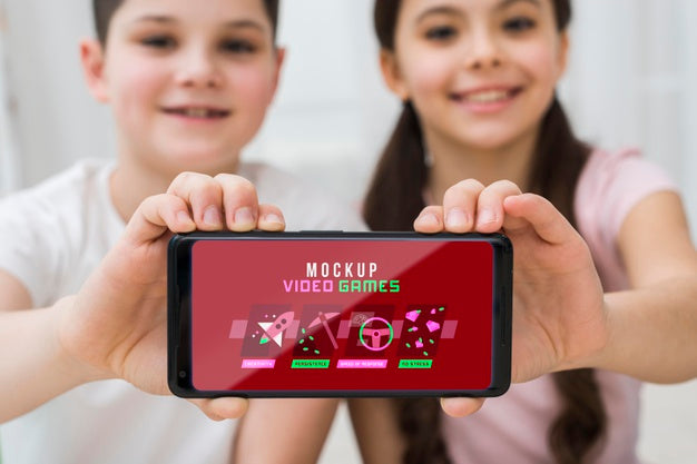Smartphone With Video Games Psd