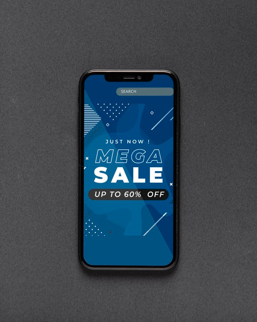 Smartphone With Website Open For Sales Psd