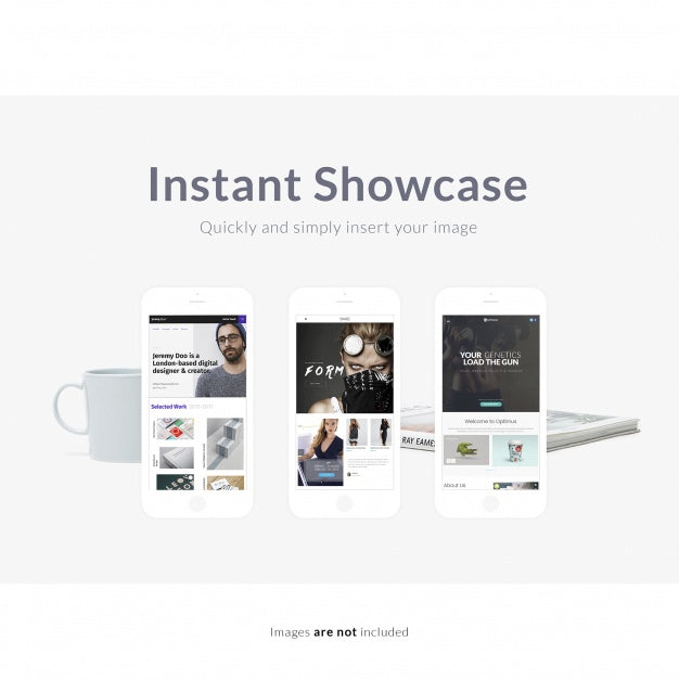 Smartphones On White Background Mock Up Psd