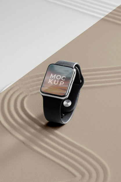 Smartwatch Display Mock-Up In Sand Psd