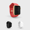 Smartwatch Mock Up With Red Watchstrap Psd