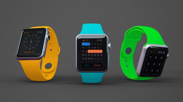 Smartwatch Mockup Of Three Psd