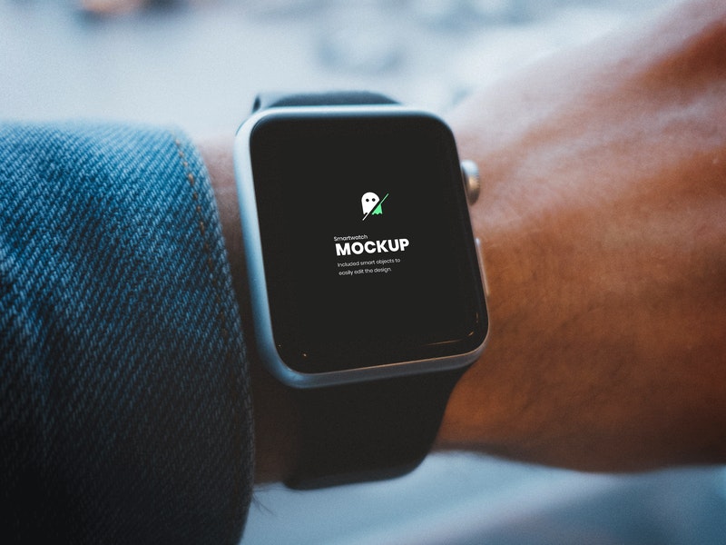 Smartwatch On Hand Psd Mockup