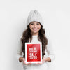 Smiley Girl With Paper Sheet For Winter Sales Psd