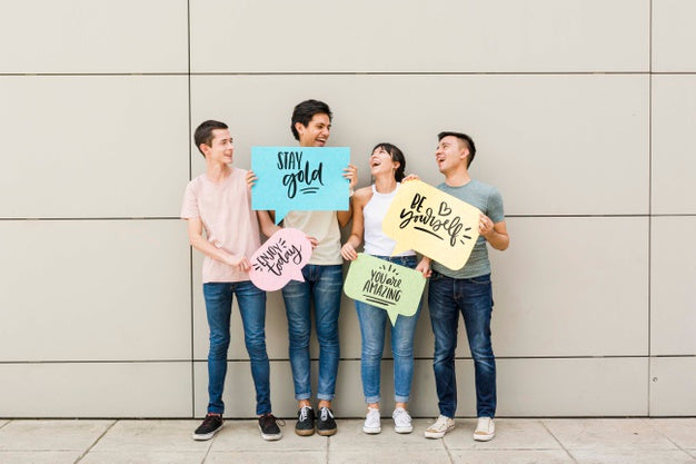 Smiley Group Of Friends Psd