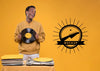 Smiley Man Holding Vinyl Disk For Music Store Mock-Up Psd