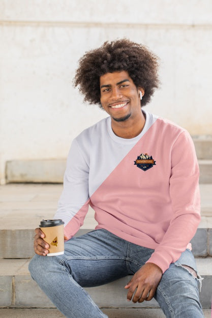 Smiley Man Wearing Hoodie Psd