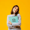 Smiley Woman With Books Psd