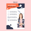 Smiley Woman With Her Hands Crossed Poster Psd