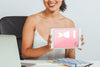 Smiley Woman With Tablet'S Mock Up In The Office Psd