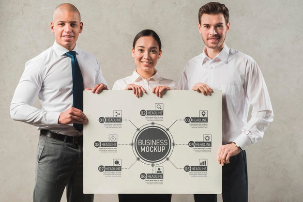 Smiley Workers Business Mock-Up Psd