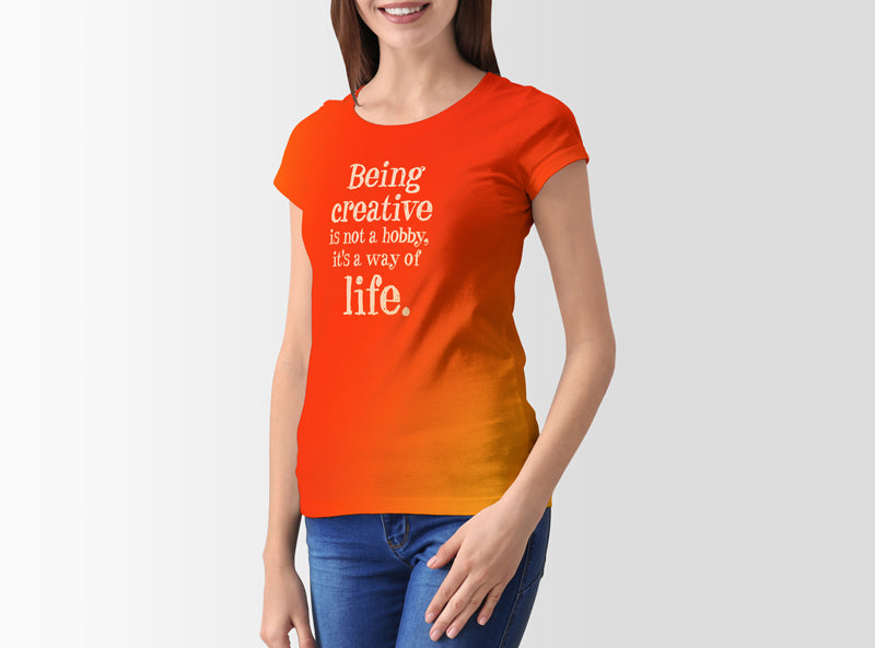 Smiling Girl T-Shirt Mockup
