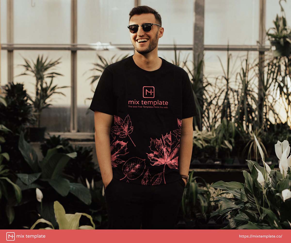 Smiling Man T-Shirt Mockup