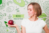 Smiling Woman Holding An Apple Psd