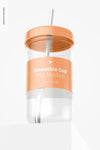Smoothie Cup With Lid Mockup Psd