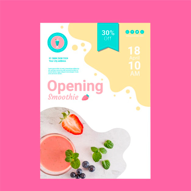 Smoothie Restaurant Poster Template Psd