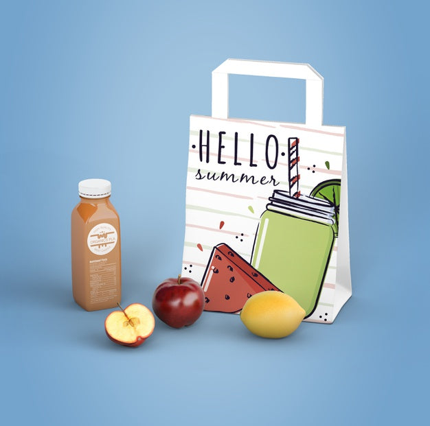 Smoothie With Fresh Fruits On Blue Background Psd