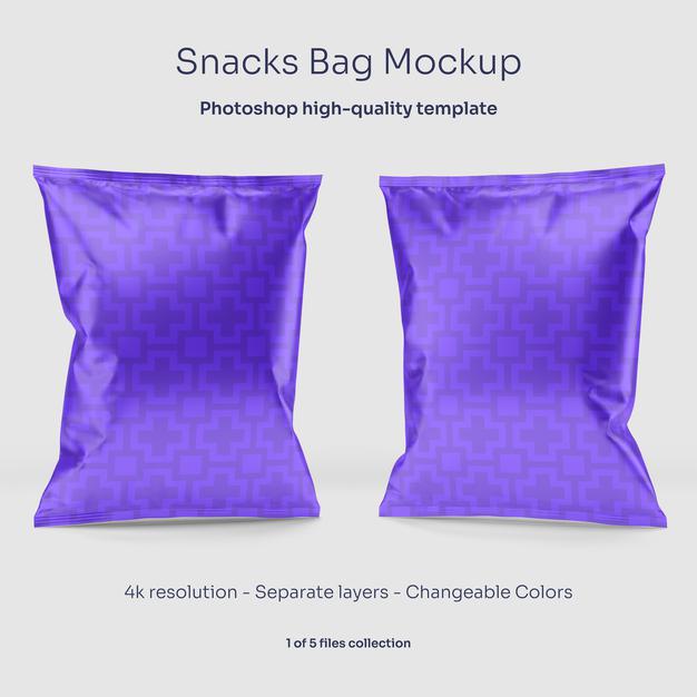 Snacks Bag Mockup Psd