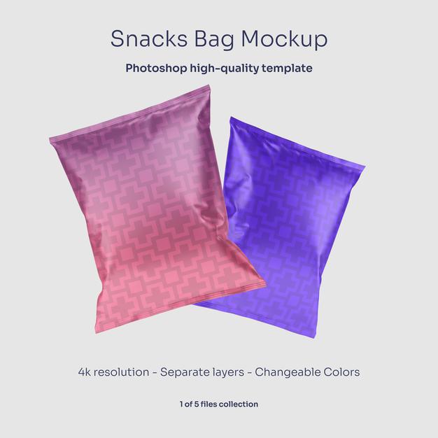 Snacks Bag Mockup Psd