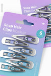 Snap Hair Clips Blister Mockup, Close Up Psd