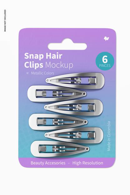 Snap Hair Clips Blister Mockup Psd