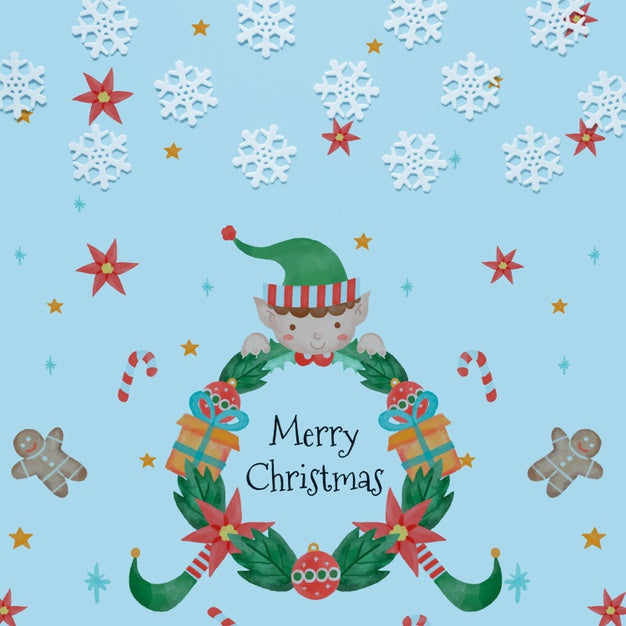 Snowflakes With Merry Christmas Concept Psd