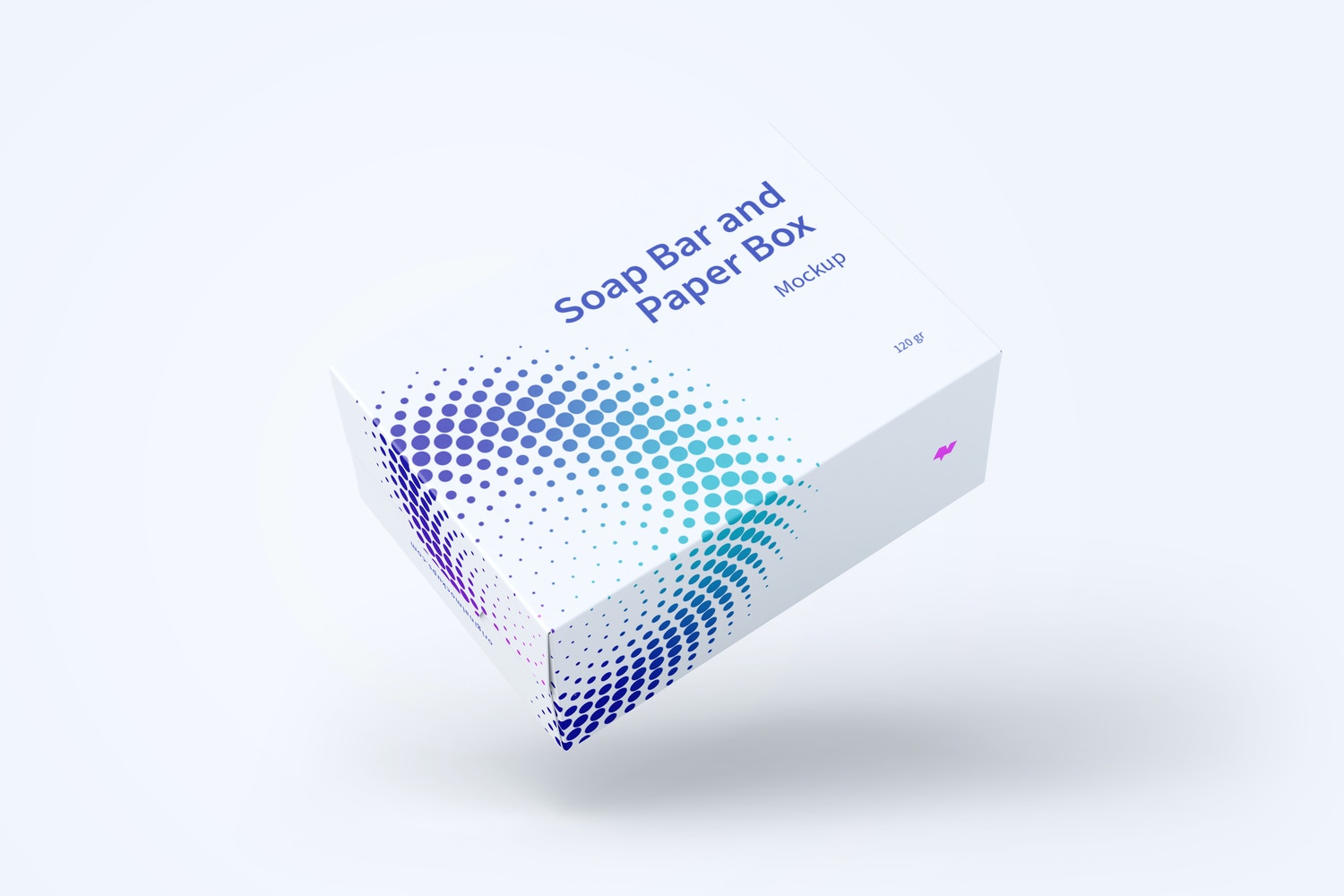Soap Bar And Paper Box Mockup, Floating