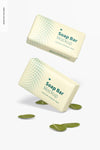 Soap Bars With Paper Package Mockup, Floating Psd
