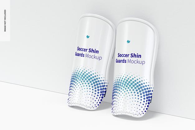 Soccer Shin Guards Mockup, Leaned Psd