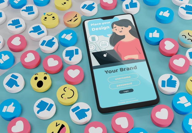 Social Media App Interface Mock-Up Psd