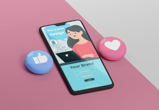 Social Media App Interface On Mock-Up Device Psd