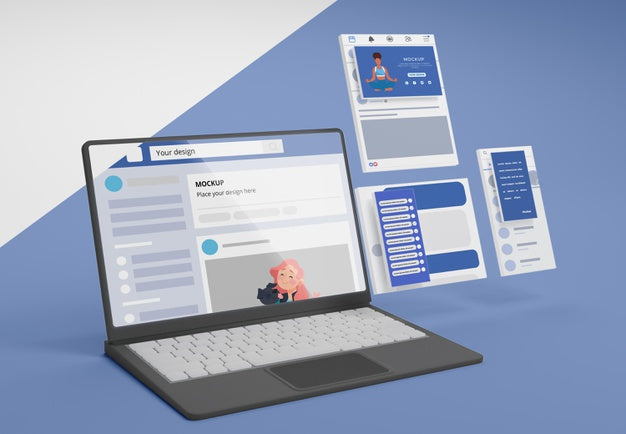 Social Media App Interface On Mock-Up Device Psd
